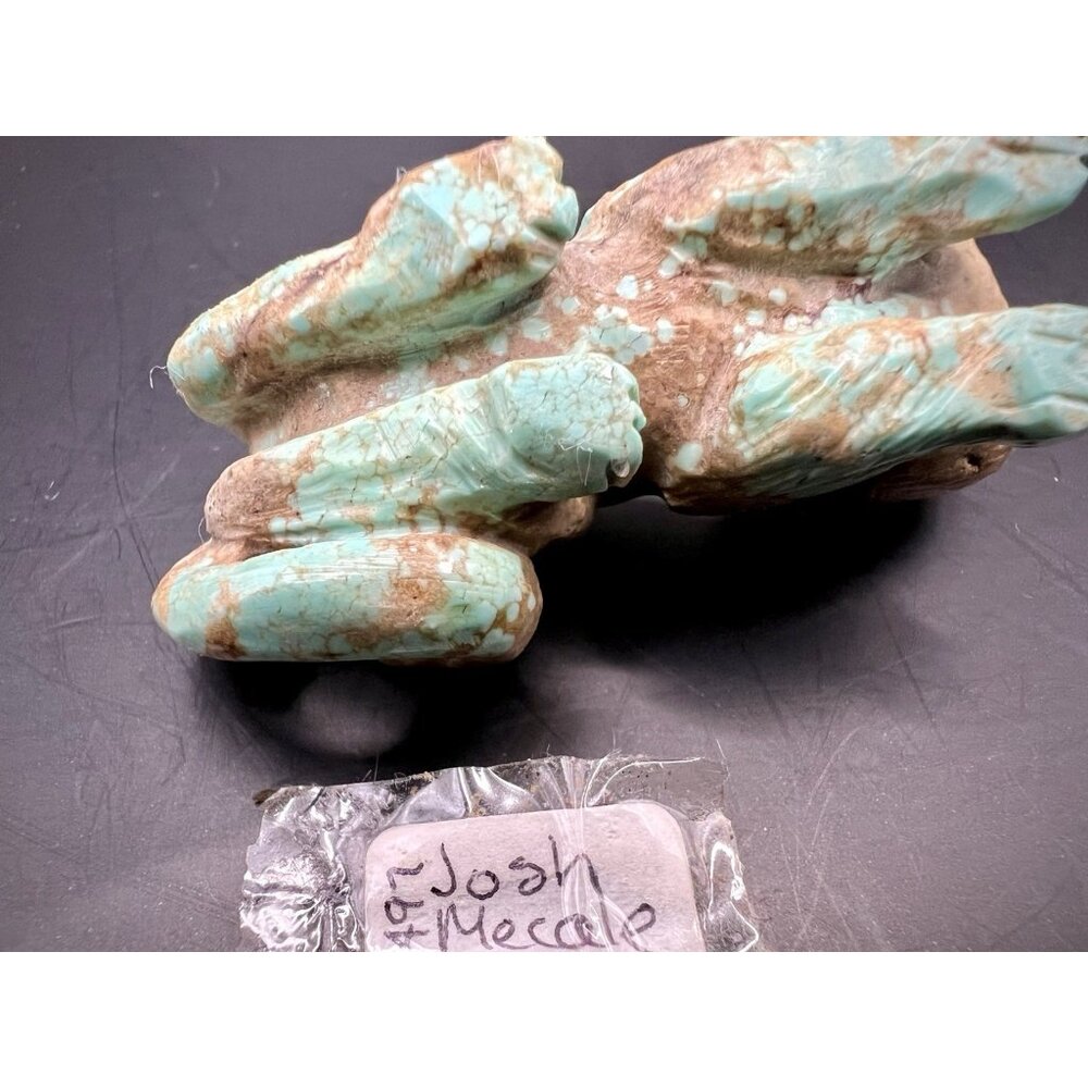 ZUNI FETISH Carved Turquoise Mountain Lion by Josh Mecale NATIVE AMERICAN - Picture 8 of 10